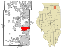 Kane County Illinois incorporated and unincorporated areas Geneva highlighted